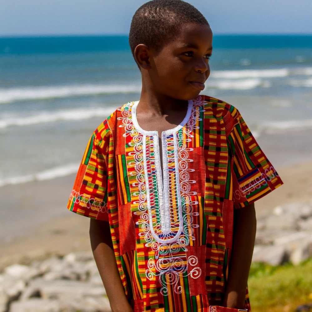 CLEARANCE- Matching Set, African Boy Kente Outfit - Picture 3 of 7